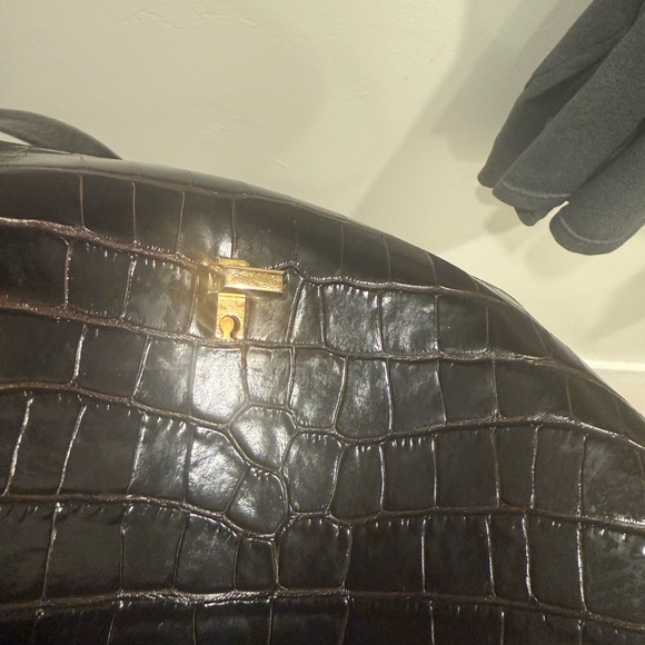 Lightly Used Toteme Brown Croc-Embossed Shoulder Bag - Picture 5 of 10